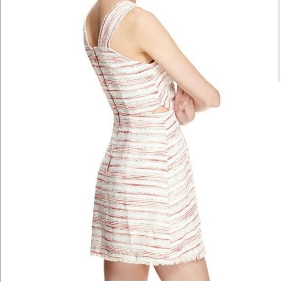 W118 by Walter Baker Mini Dress Tweed Candy Stripe Side Cut Out Sleeveless Sz M - Picture 2 of 12